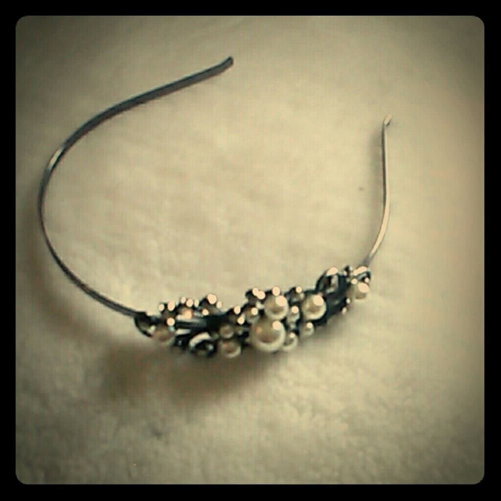 Faux Pearl and Runestone Textured Headband